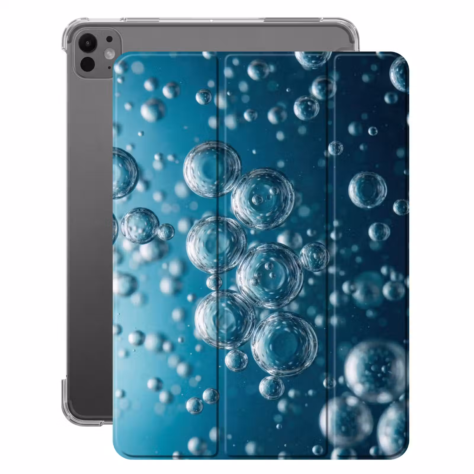 iPad-Hülle - Luftblasen - Dynamisch - Blau — 1