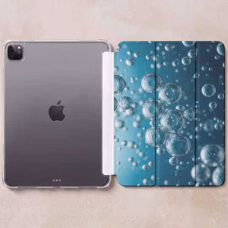 iPad-Hülle - Luftblasen - Dynamisch - Blau — 6