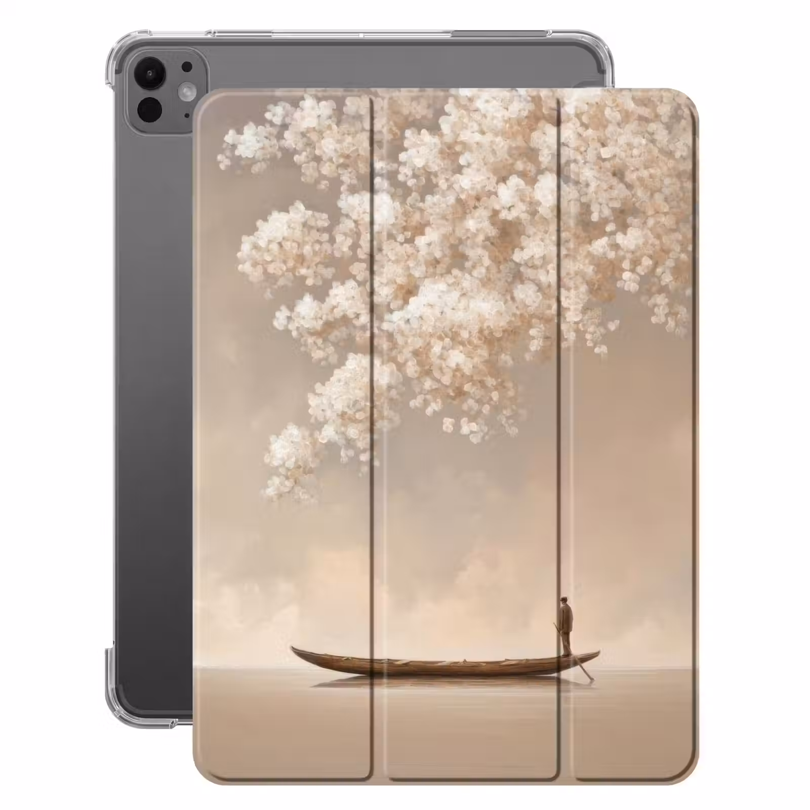 iPad-Hülle - Blüten - Weiß - Boot - Minimalistisch — 1