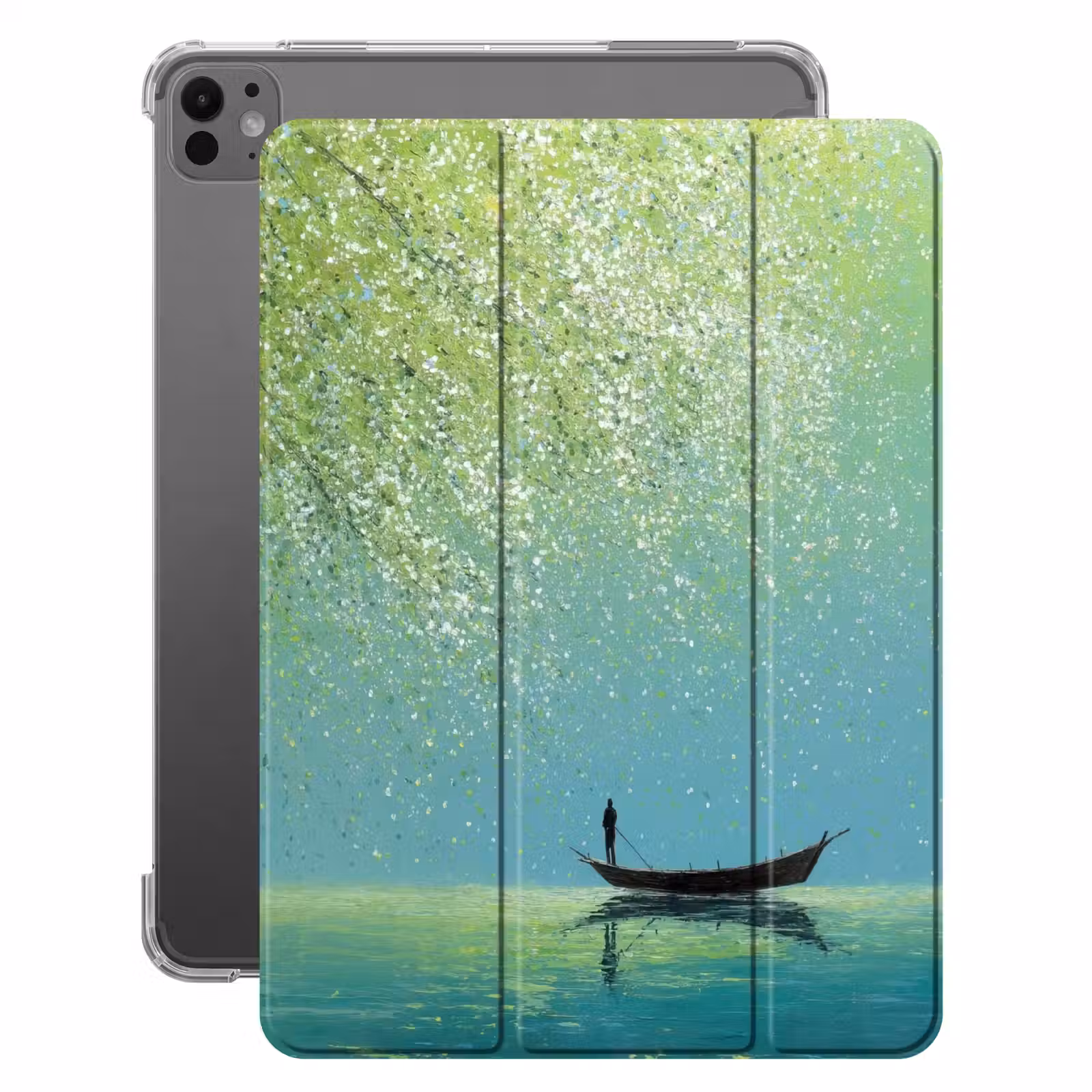 iPad-Hülle - Boot - Wasser - Blätter - Blüten — 1