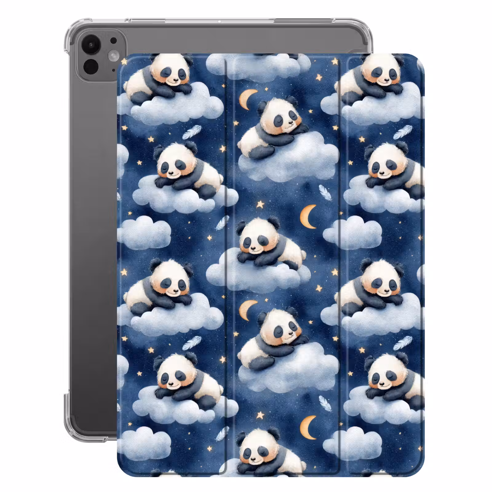 iPad-Hülle - Pandas - Schlafend - Blau — 1
