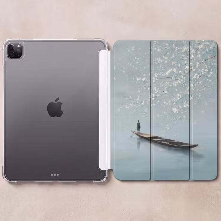 iPad-Hülle - Blüten - Minimalistisch - Wasseroberfläche - Boot — 6