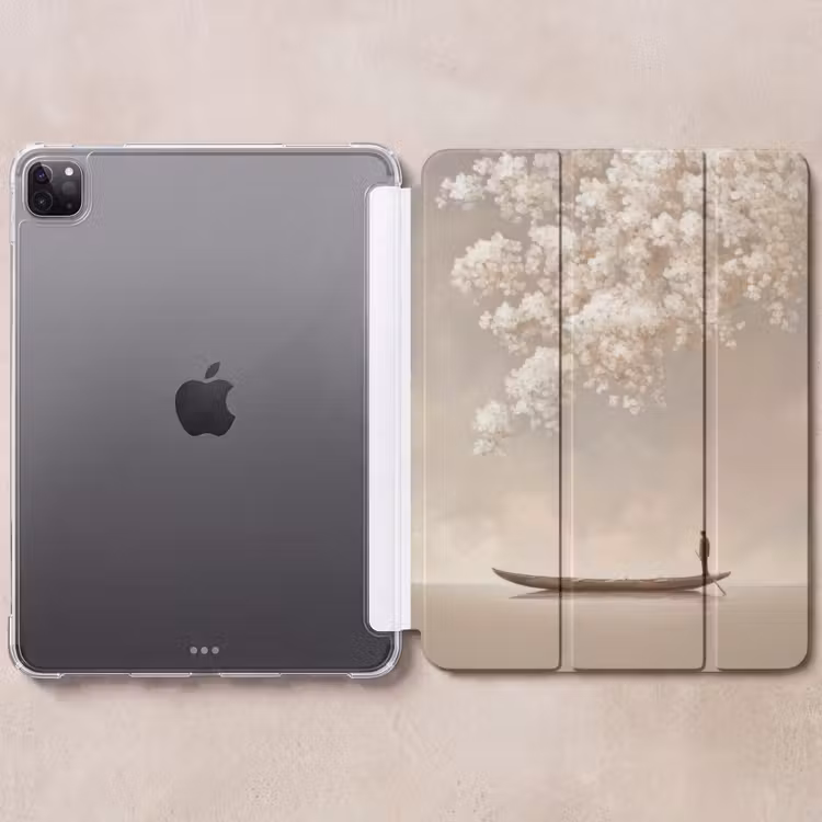iPad-Hülle - Blüten - Weiß - Boot - Minimalistisch — 6
