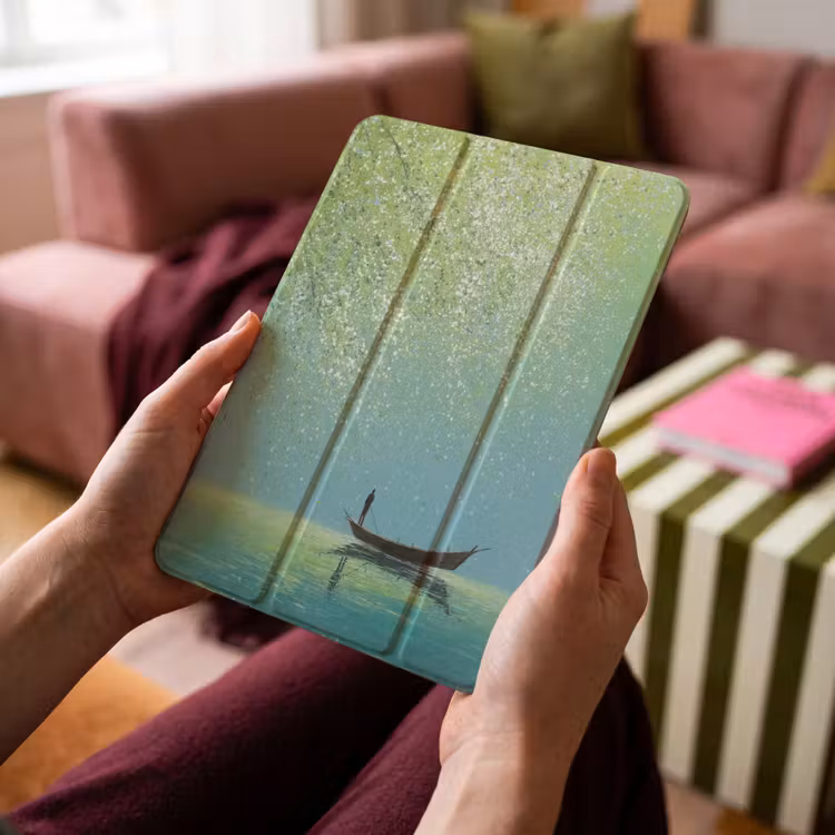 iPad-Hülle - Boot - Wasser - Blätter - Blüten — 4