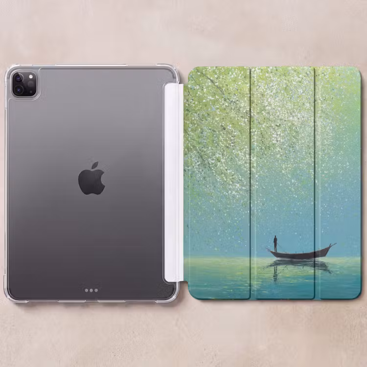 iPad-Hülle - Boot - Wasser - Blätter - Blüten — 6