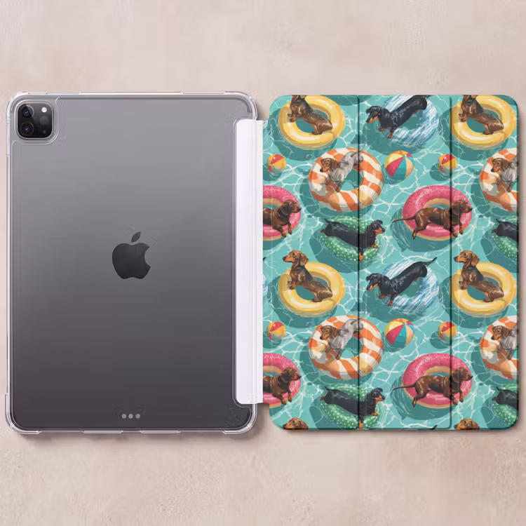iPad-Hülle - Dackel - Pool - Farbenfroh — 6