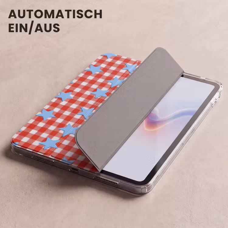 iPad-Hülle - Kariert - Sterne - Rot — 5