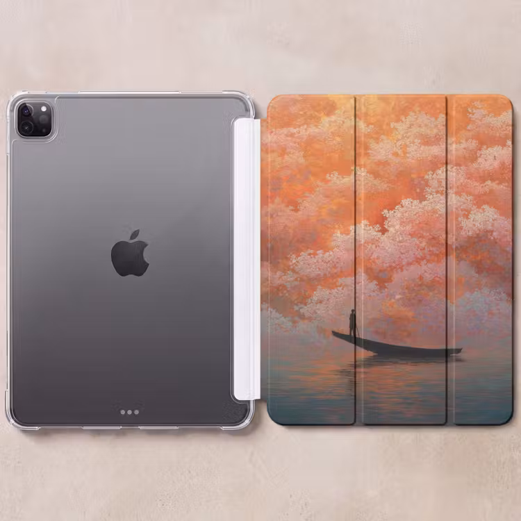 iPad-Hülle - Meer - Boot - Wolken - Orange — 6