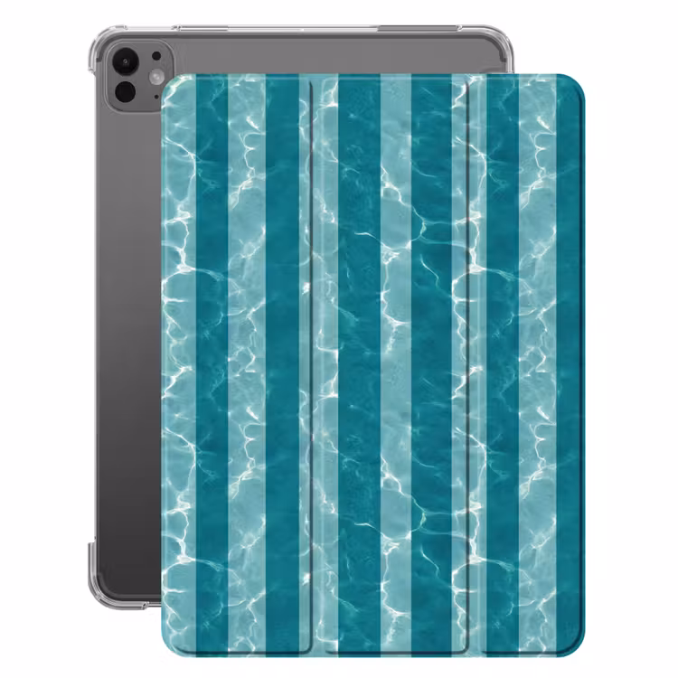 iPad-Hülle - Schwimmbad - Streifen - Grün — 1