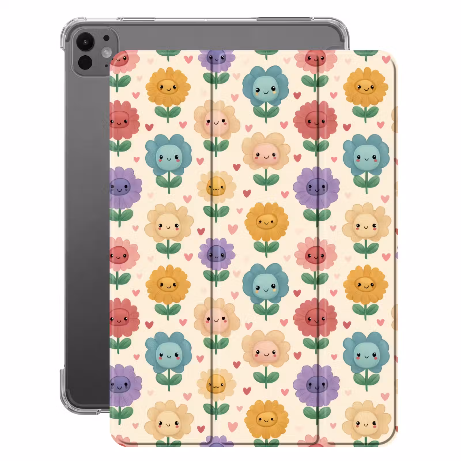 iPad-Hülle - Blumen - Herzen - Farbenfroh — 1