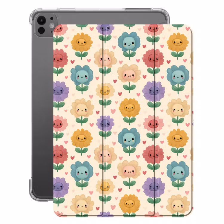 iPad-Hülle - Blumen - Herzen - Farbenfroh — 1