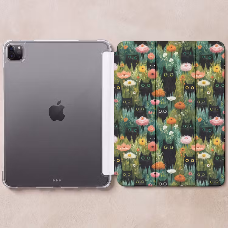 iPad-Hülle - Katzen - Blumen - Farbenfroh — 6