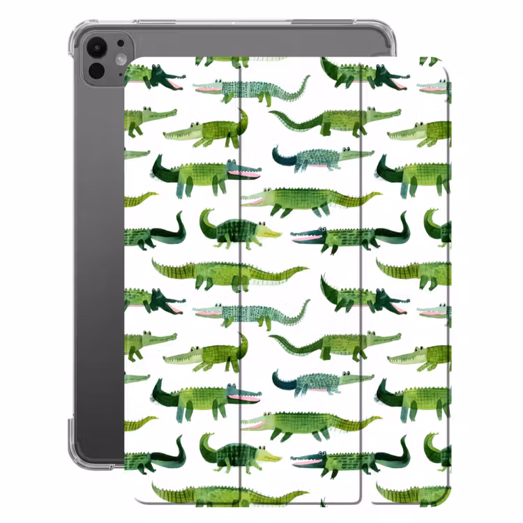 iPad-Hülle - Krokodil - Verspielt - Grün — 1