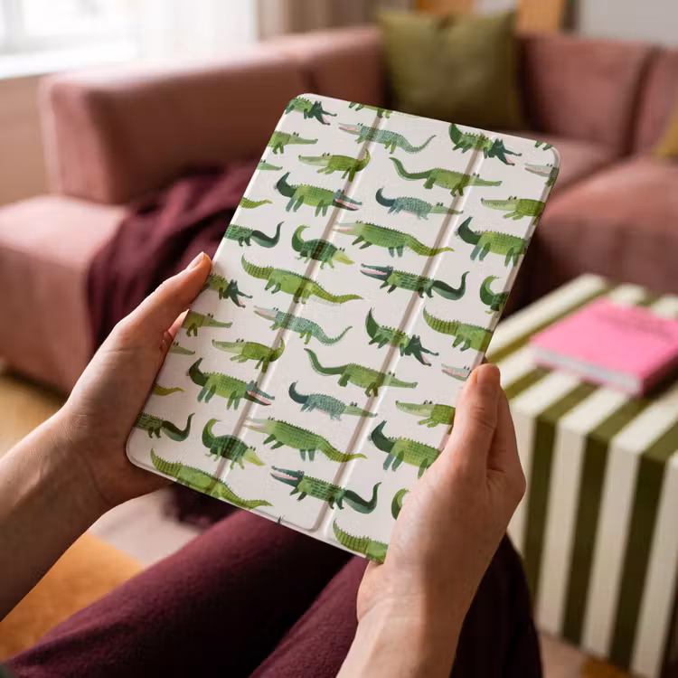 iPad-Hülle - Krokodil - Verspielt - Grün — 4