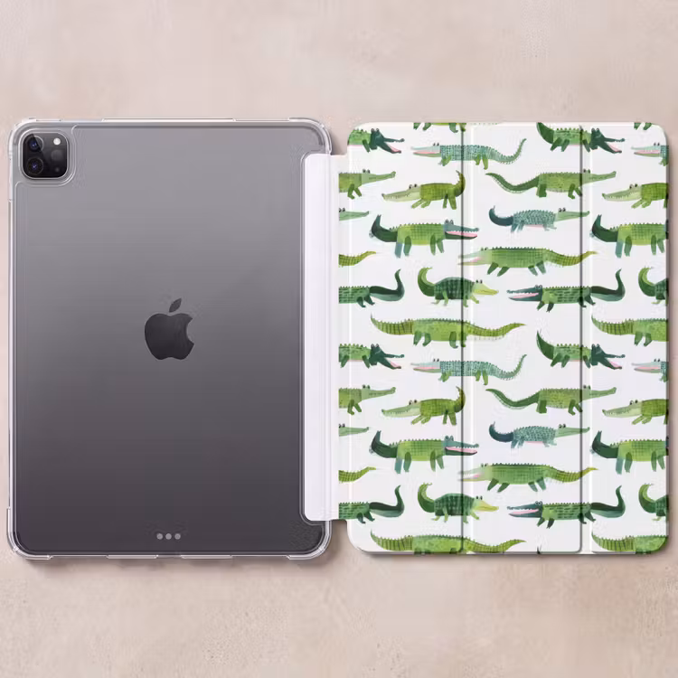 iPad-Hülle - Krokodil - Verspielt - Grün — 6