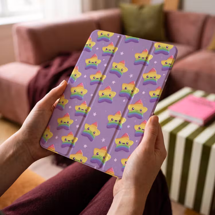 iPad-Hülle - Sterne - Regenbogen - Lila — 4