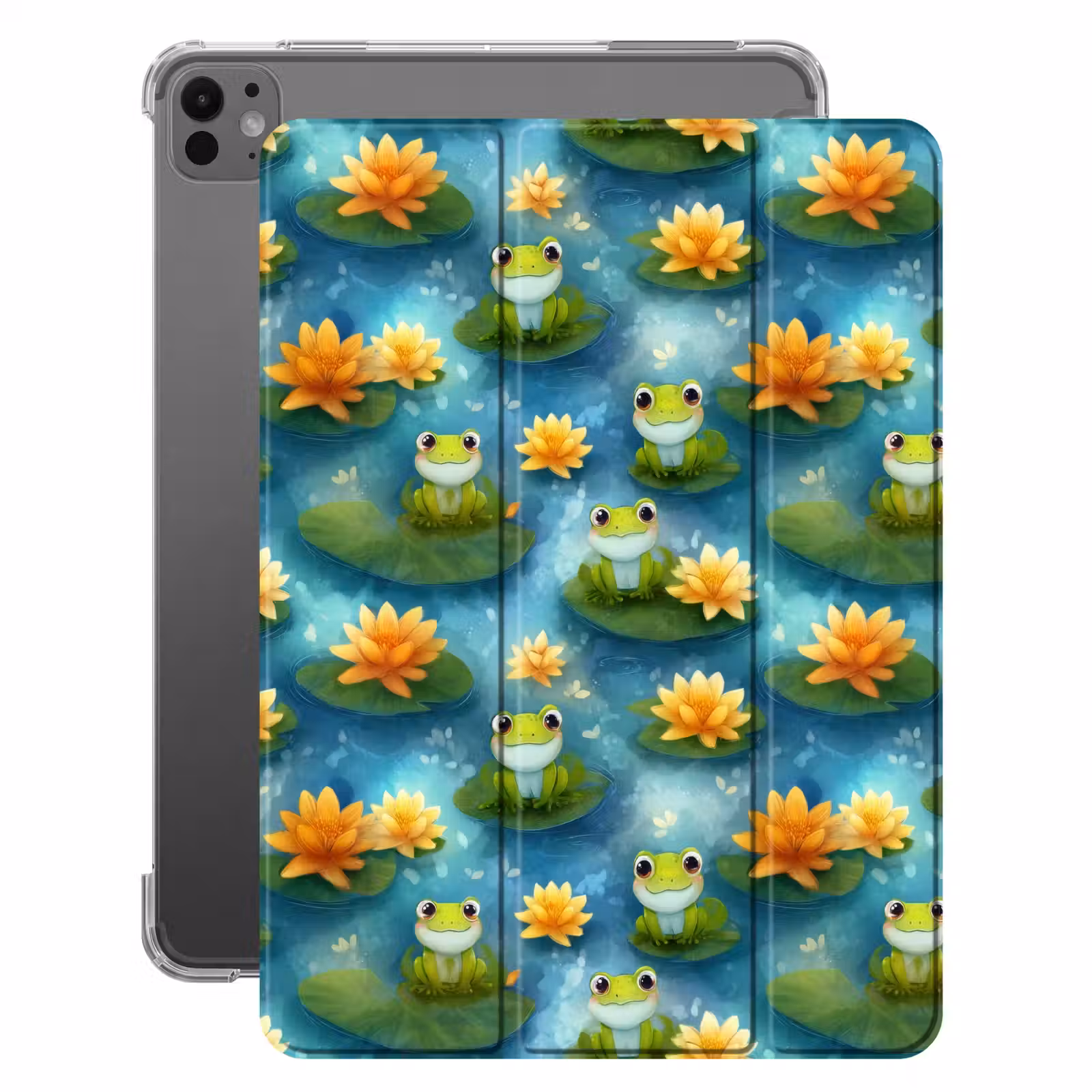 iPad-Hülle - Frosch - Lilien - Grün — 1