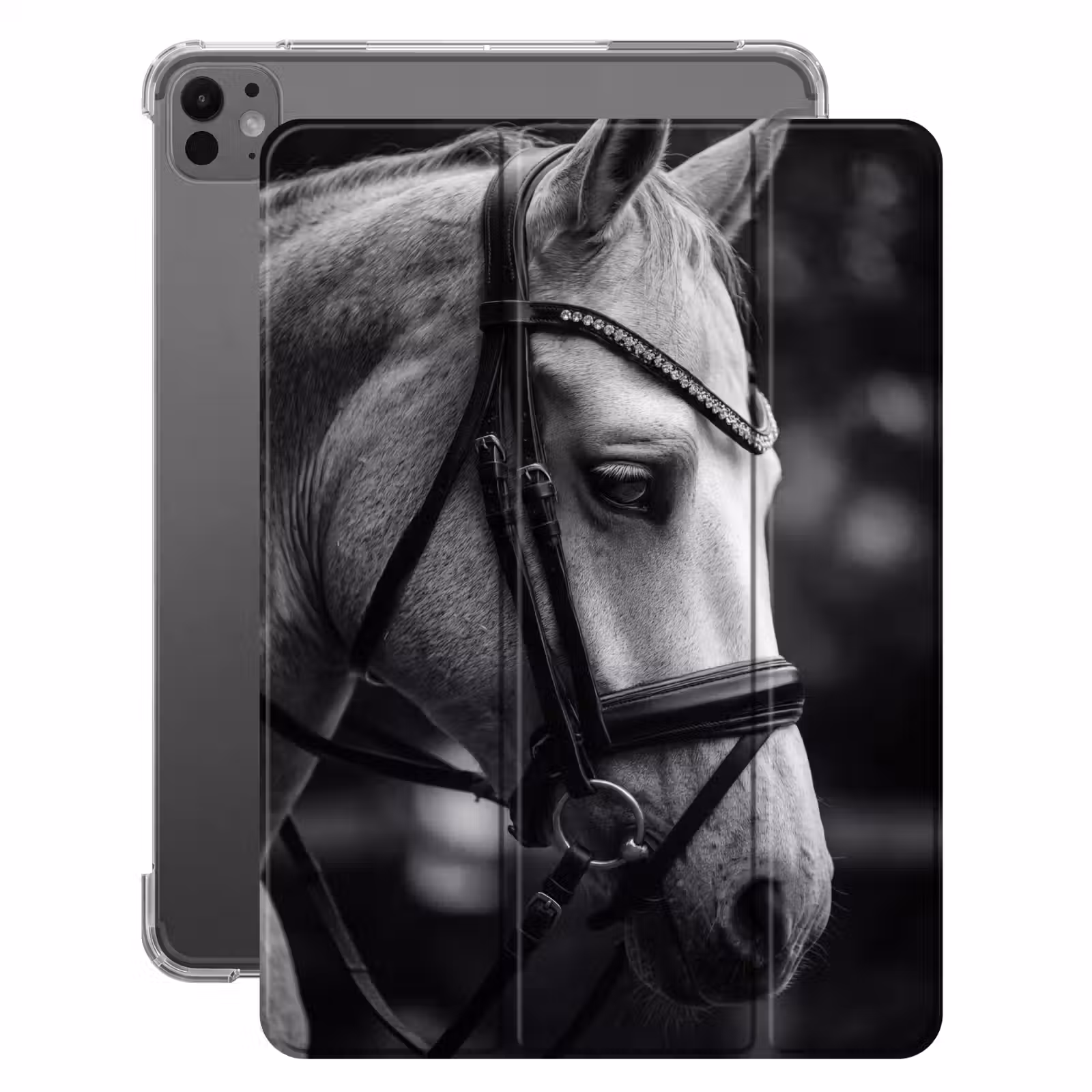 iPad-Hülle - Pferd - Grau - Porträt — 1