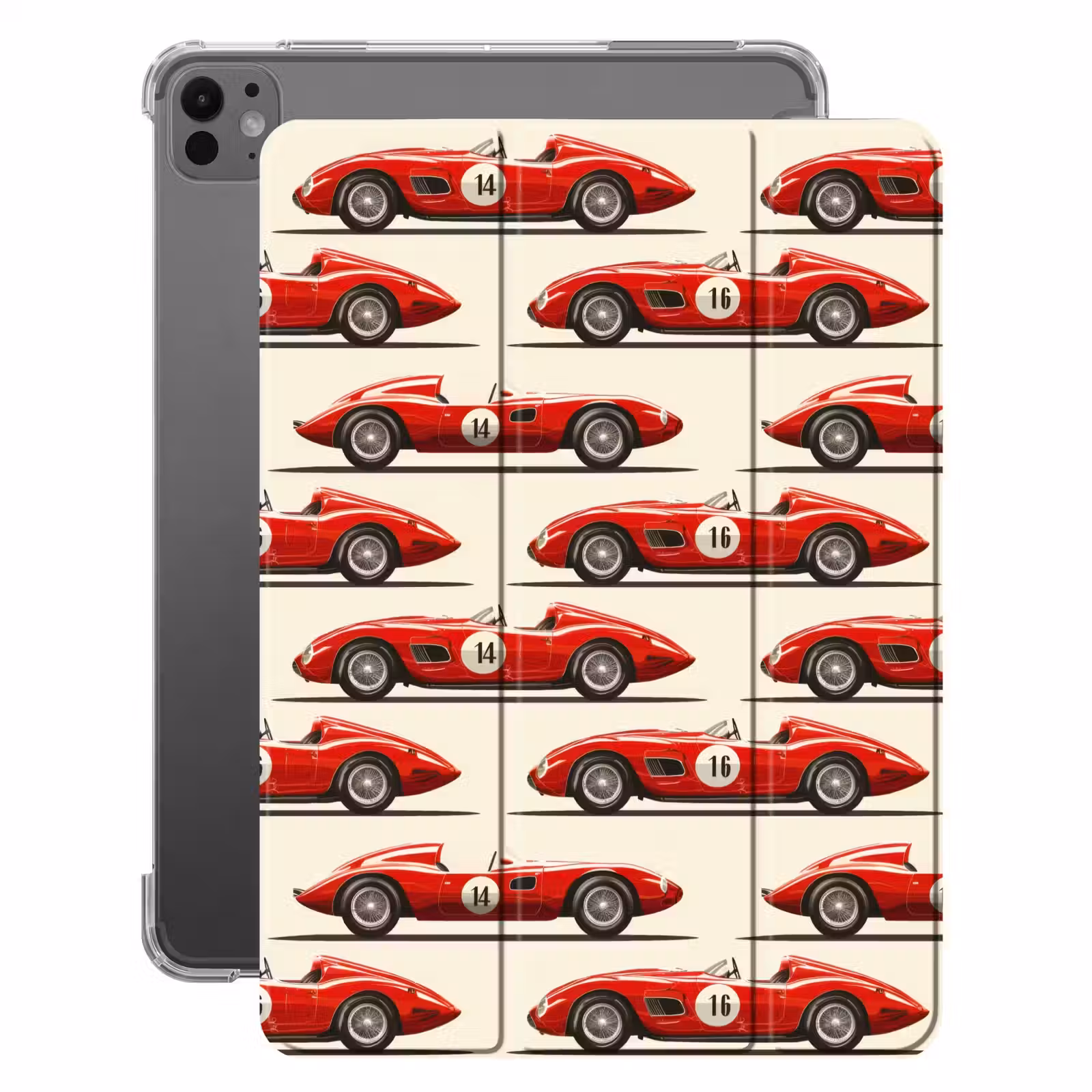 iPad-Hülle - Rennwagen - Retro - Rot — 1