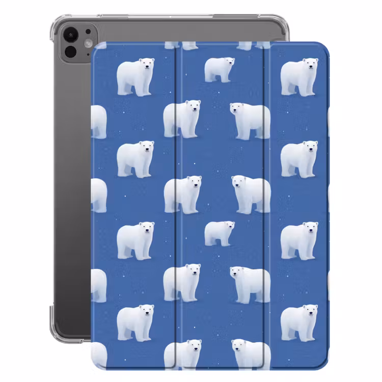 iPad-Hülle - Eisbär - Muster - Blau — 1