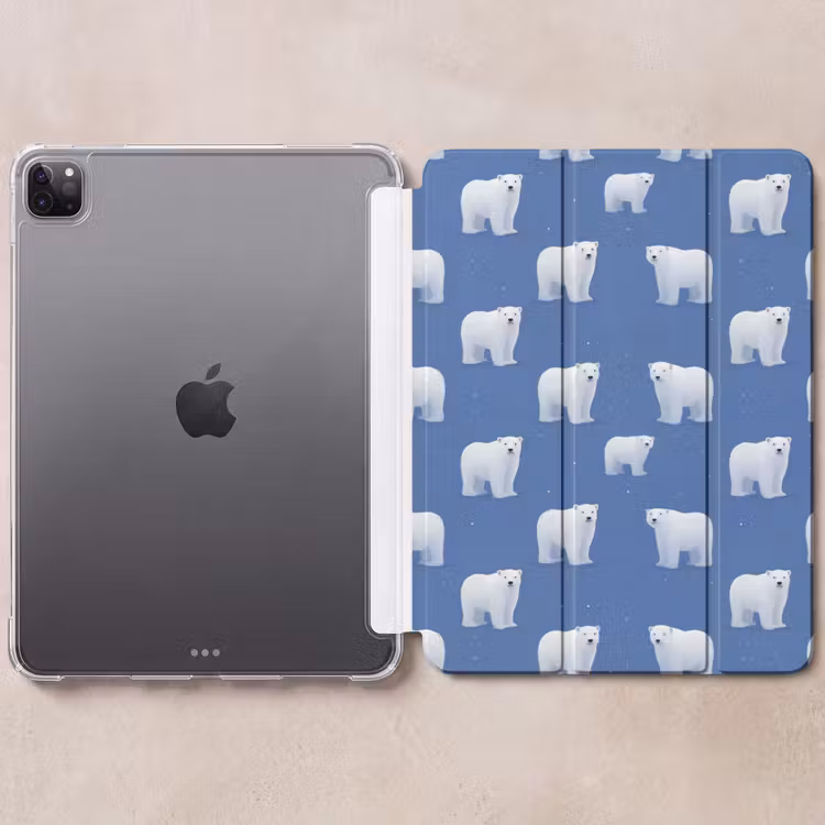iPad-Hülle - Eisbär - Muster - Blau — 6