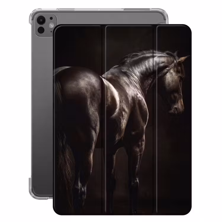 iPad-Hülle - Mächtig - Pferd - Dunkel — 1