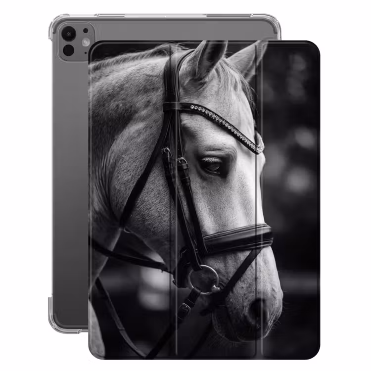 iPad-Hülle - Pferd - Grau - Porträt — 1