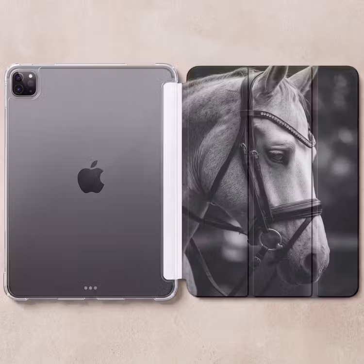 iPad-Hülle - Pferd - Grau - Porträt — 6
