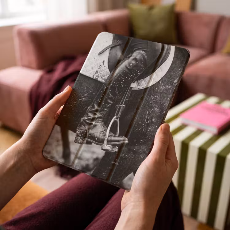iPad-Hülle - Pferd - Sport - Schwarz - Weiß — 4