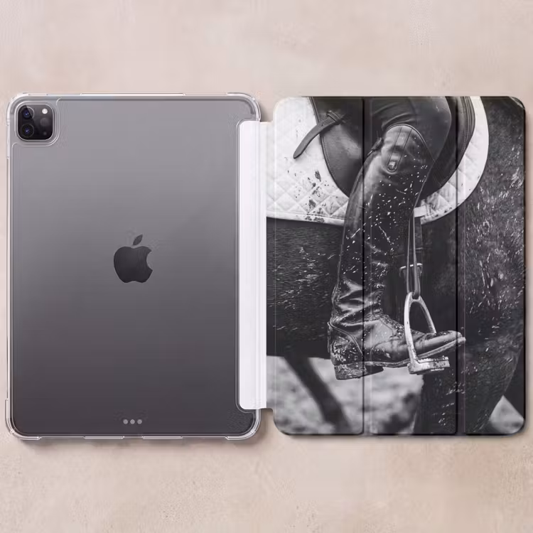 iPad-Hülle - Pferd - Sport - Schwarz - Weiß — 6