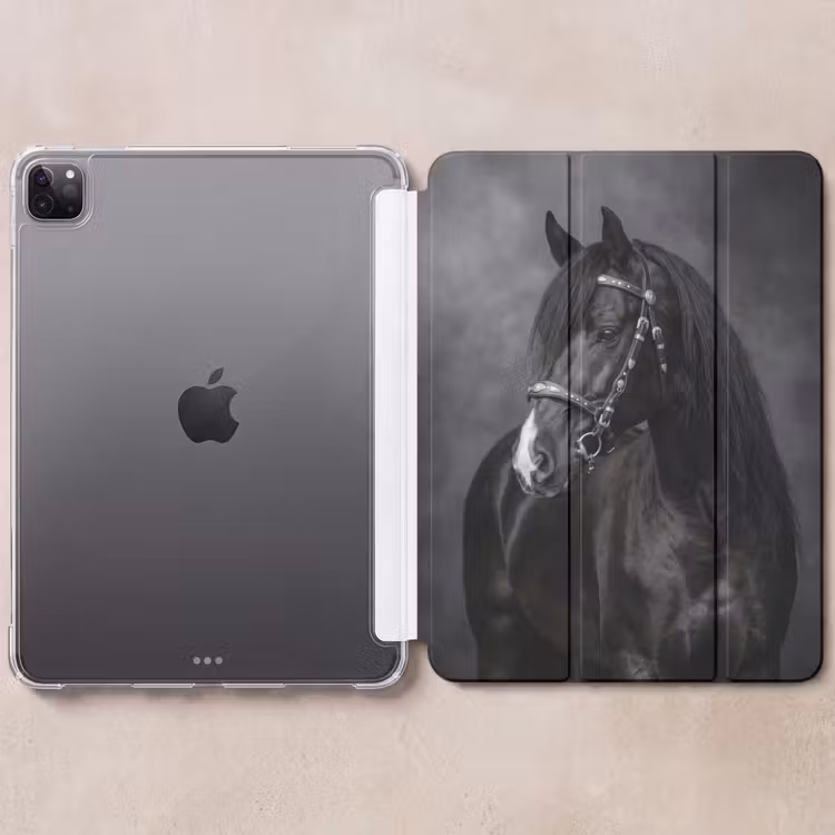 iPad-Hülle - Porträt - Pferd - Schwarz — 6
