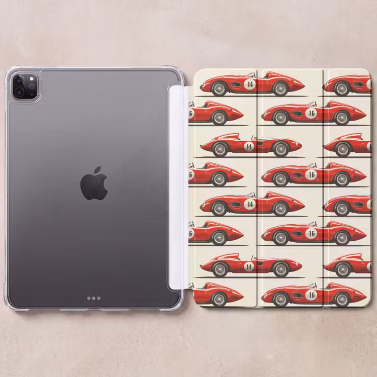 iPad-Hülle - Rennwagen - Retro - Rot — 6