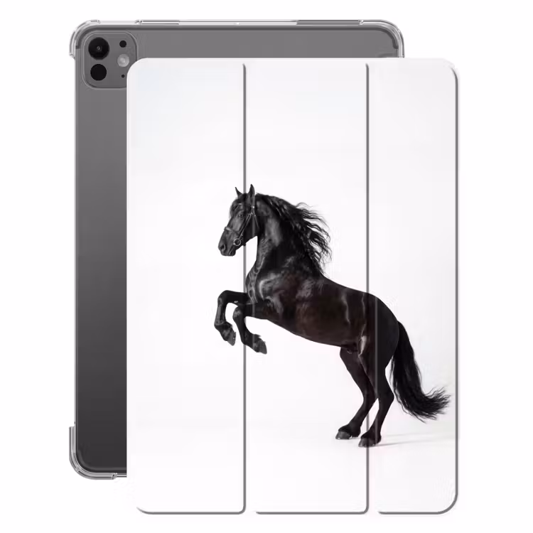 iPad-Hülle - Schwarz - Pferd - Porträt — 1