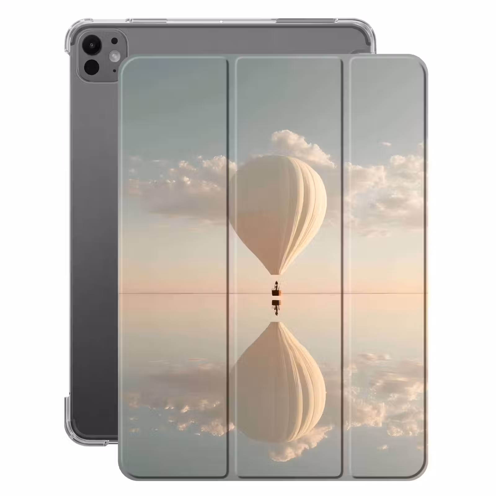 iPad-Hülle - Heißluftballon - Wolken - Wasser - Blau — 1