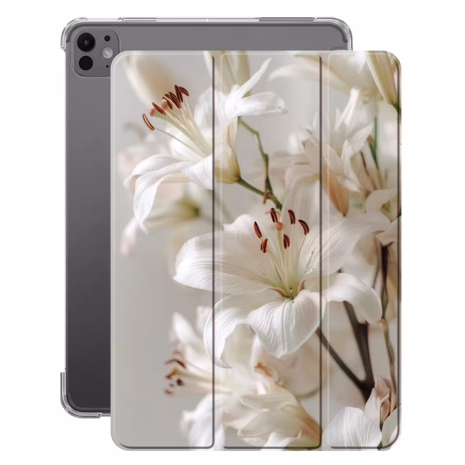 iPad-Hülle - Lilien - Boekte - Weiß - Staubgefäße — 1