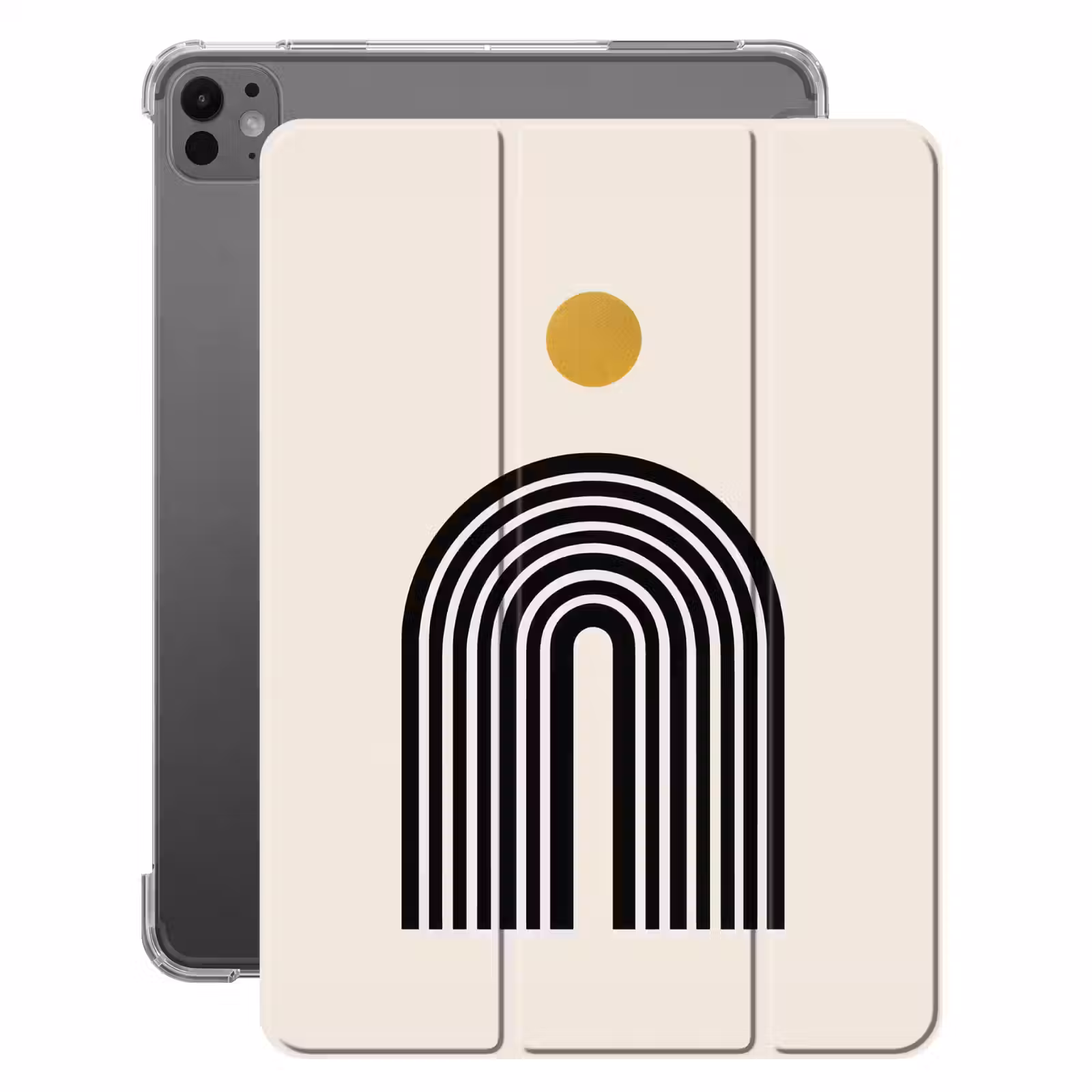 iPad-Hülle - Minimalistisch - Schwarze Schleife - Goldener Kreis — 1