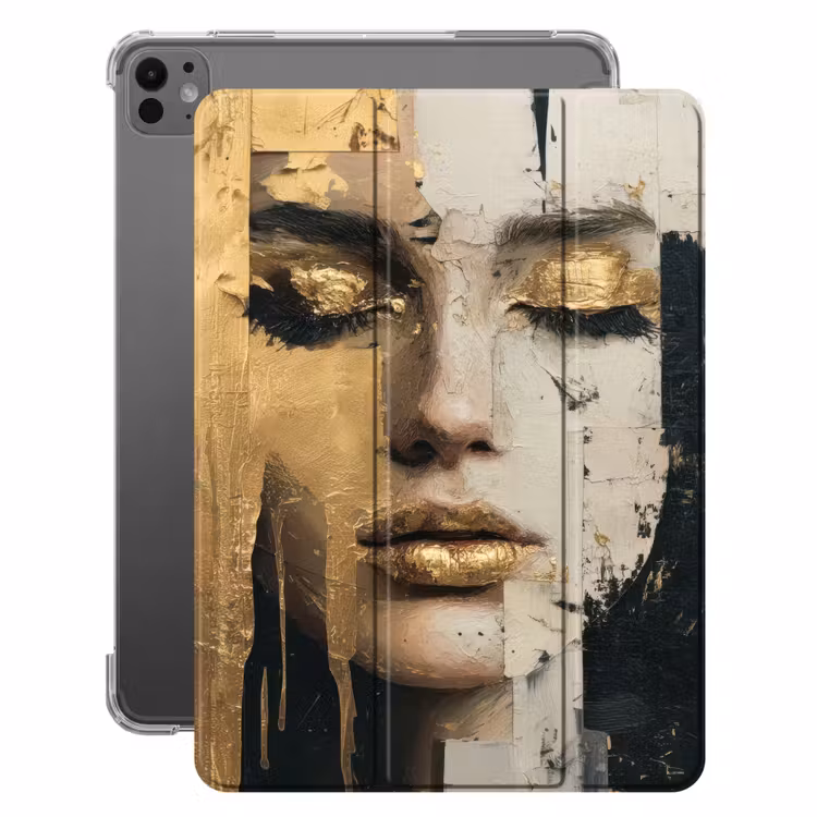 iPad-Hülle - Abstrakt - Gold - Gesicht - Lippen — 1