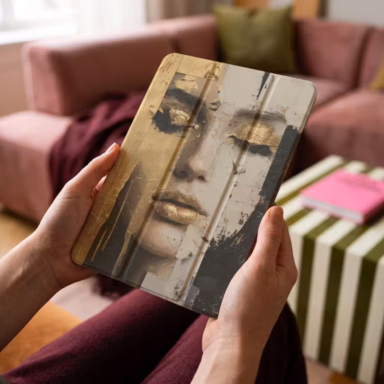 iPad-Hülle - Abstrakt - Gold - Gesicht - Lippen — 4