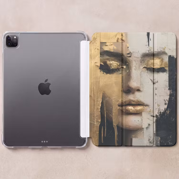 iPad-Hülle - Abstrakt - Gold - Gesicht - Lippen — 6