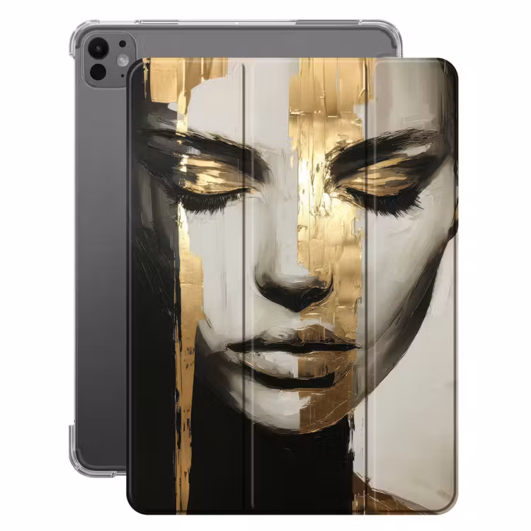 iPad-Hülle - Augen - Gesicht - Gold - Streifen — 1