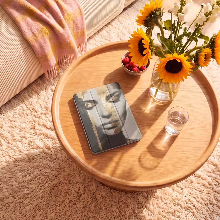 iPad-Hülle - Augen - Gesicht - Gold - Streifen — 2
