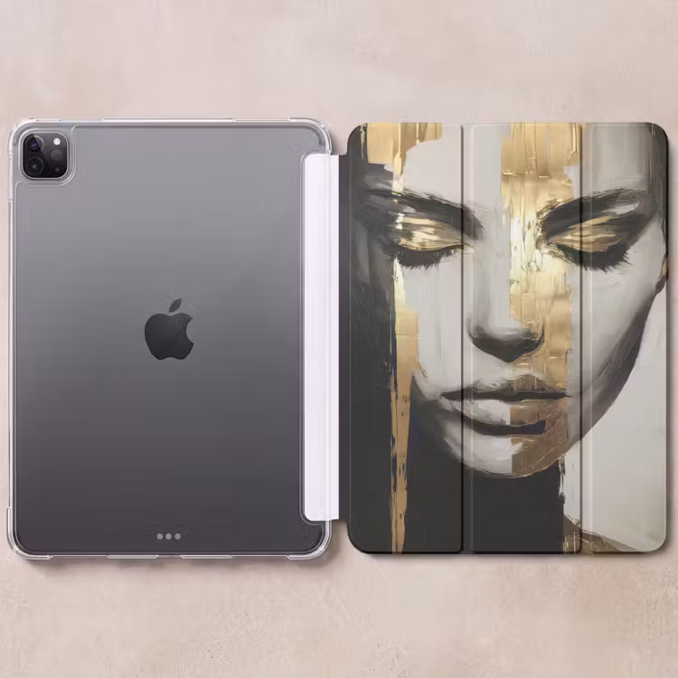 iPad-Hülle - Augen - Gesicht - Gold - Streifen — 6
