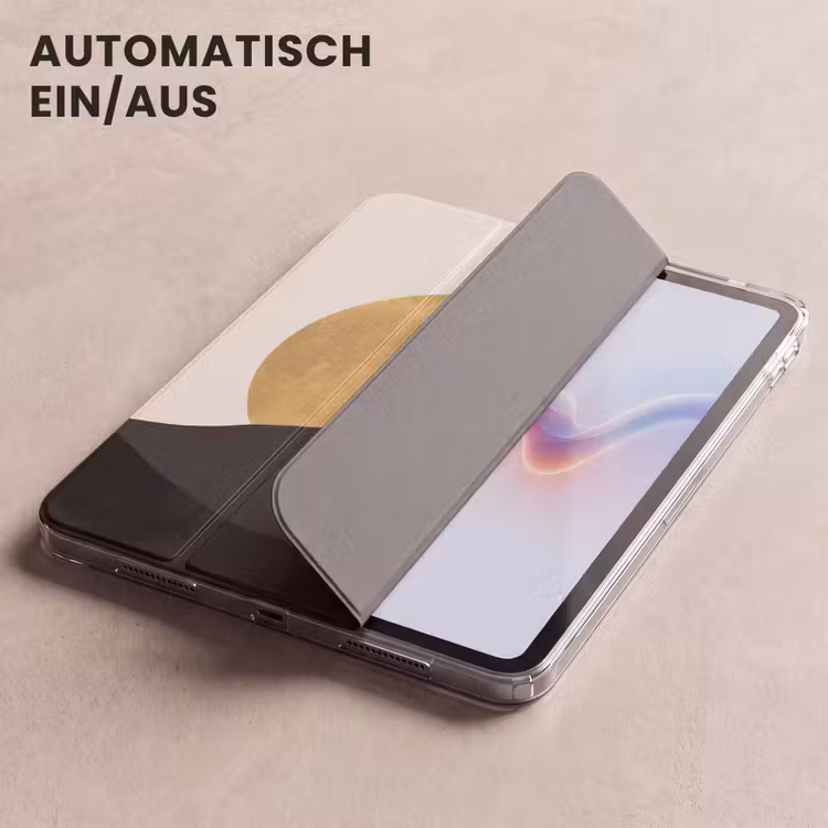iPad-Hülle - Bergsilhouetten - Goldener Kreis - Beige — 5