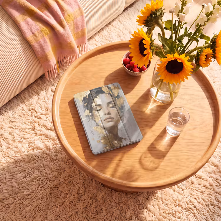 iPad-Hülle - Geschmückt - Frau - Gold - Augen — 2