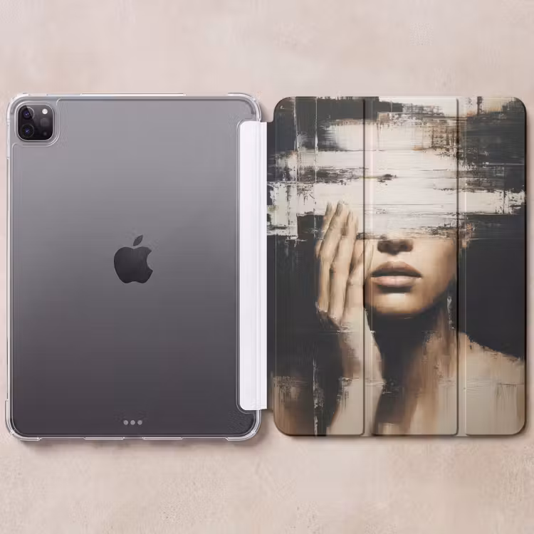 iPad-Hülle - Hand - Gesicht - Streifen - Abstrakt — 6