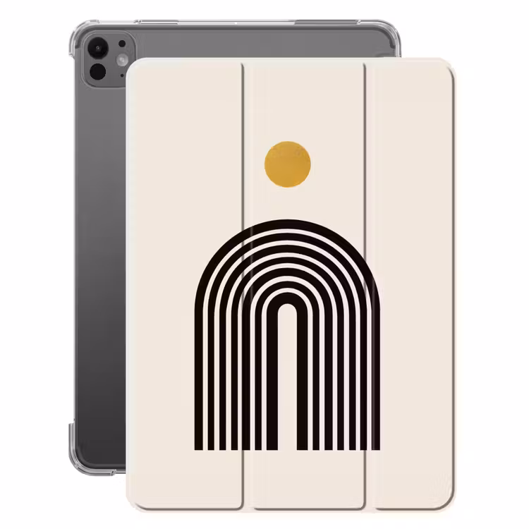 iPad-Hülle - Minimalistisch - Schwarze Schleife - Goldener Kreis — 1