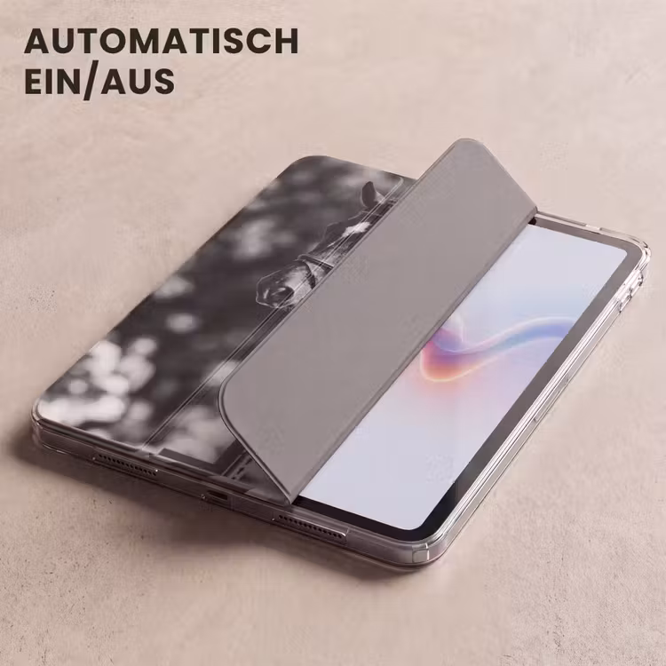 iPad-Hülle - Springen - Pferd - Schwarz - Weiß — 5