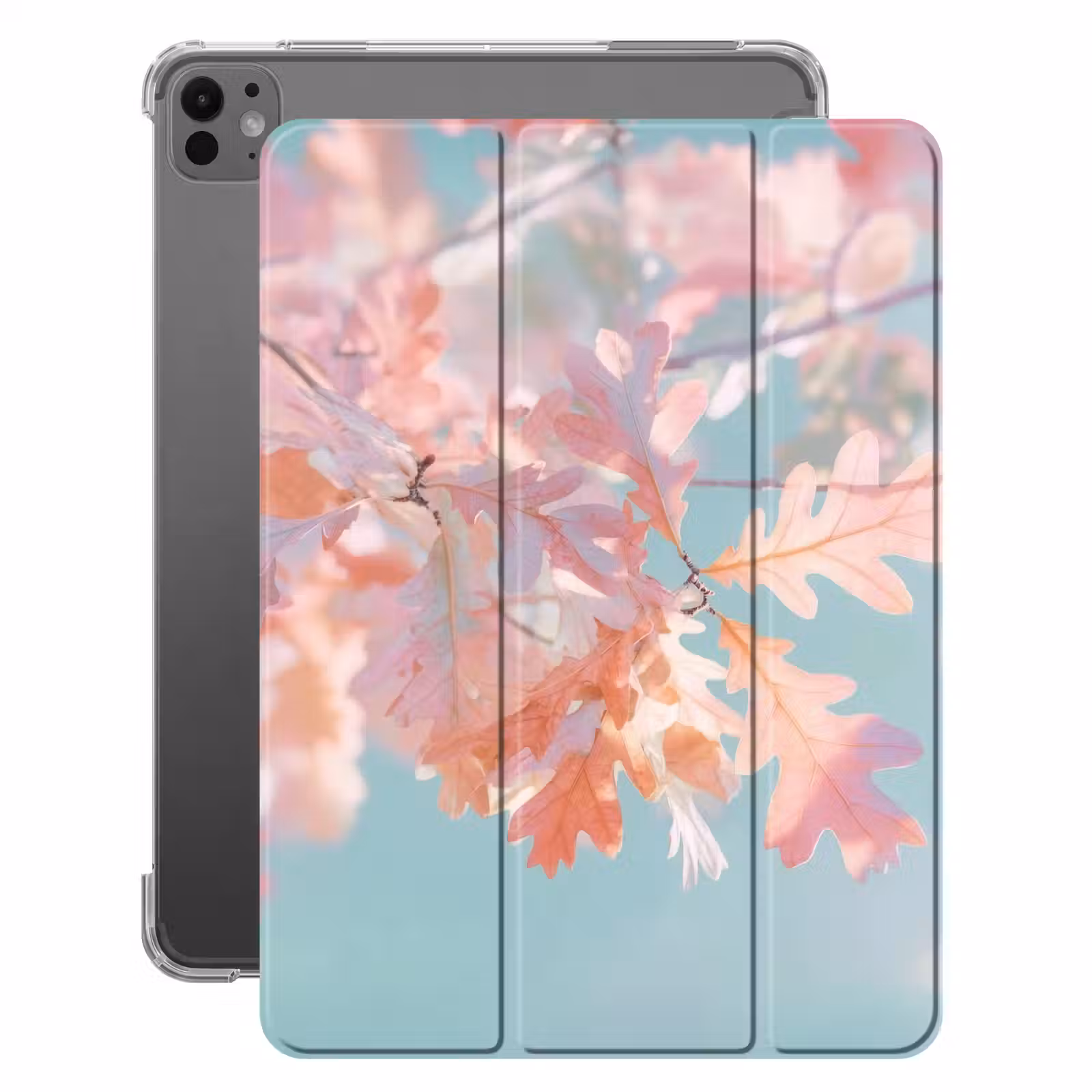 iPad-Hülle - Eichenblätter - Zweige - Rosa — 1