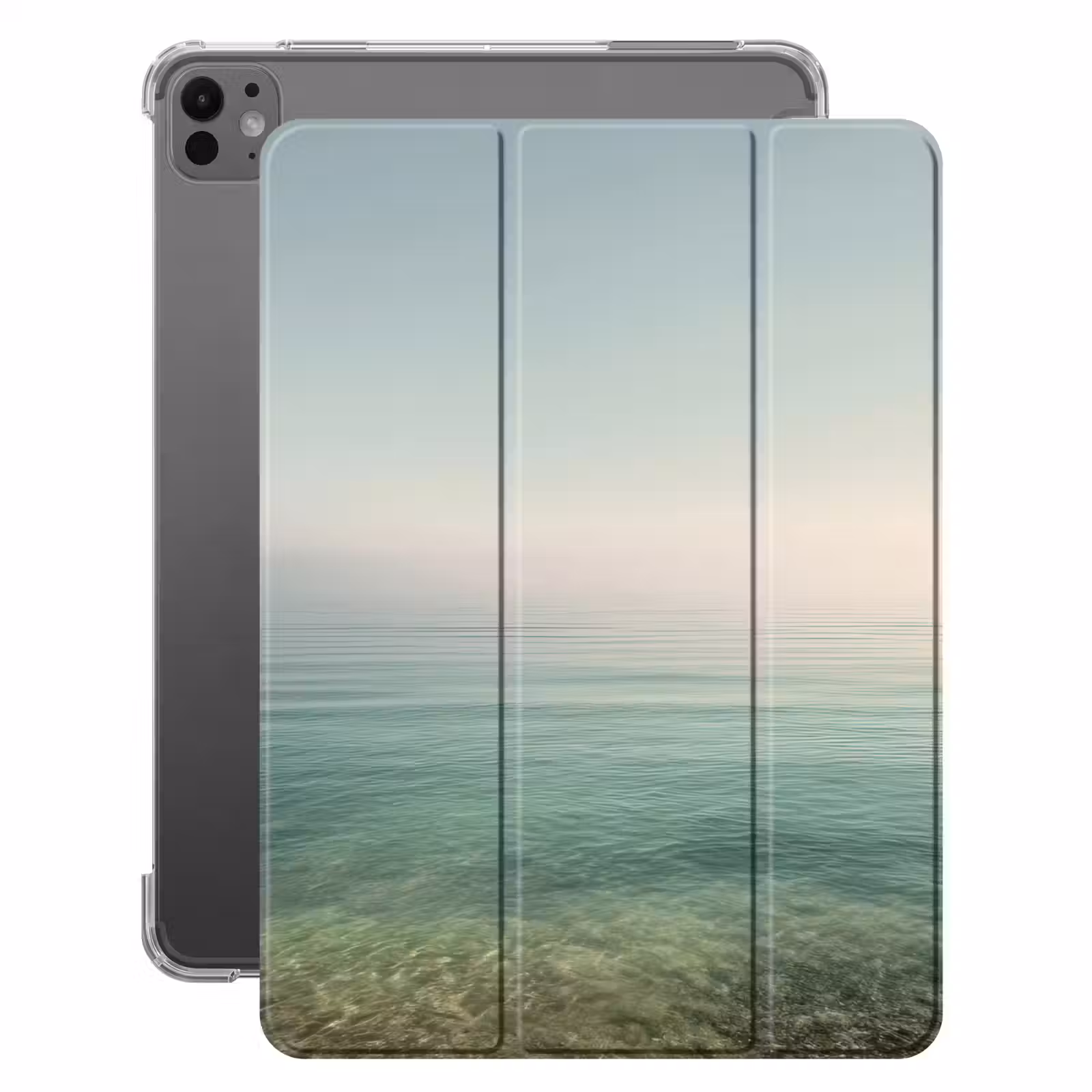 iPad-Hülle - Meer - Horizont - Blau - Nebel — 1