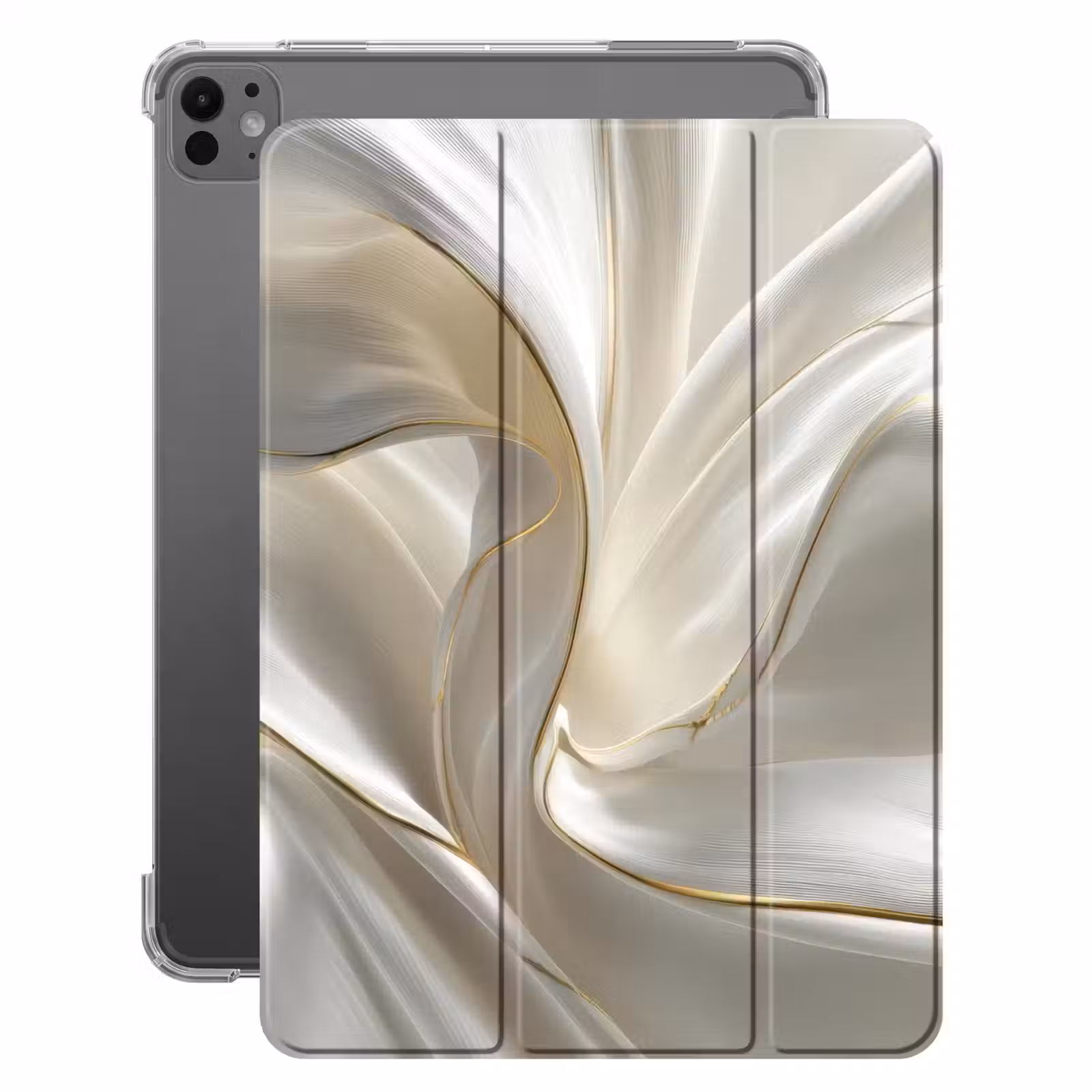 iPad-Hülle - Stoff - Plissee - Gold — 1